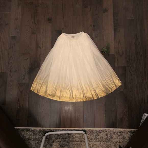🔴 Fluffy, Tulle Occasion Cream & Gold Skirt - Picture 2 of 10